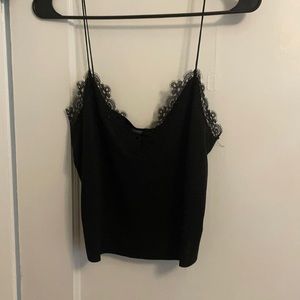 zara black crop blouse